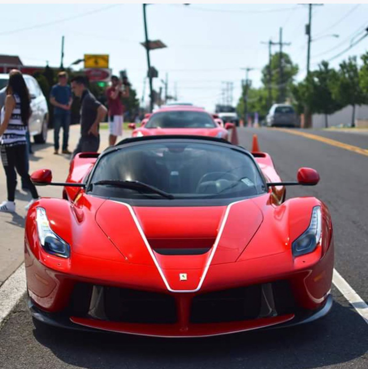 CC_Ferrari's tweet photo. #tbt to our cars and coffee. La Ferrari Aperta hanging out outside.  😎🤩 https://t.co/tq2FjPZoNM