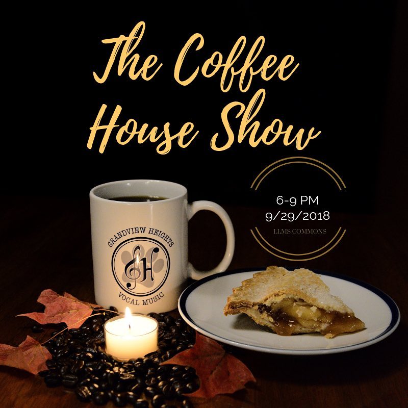 Enjoy live vocal performances?! Come on out Saturday 9/29, 6 - 9 p.m. for annual Coffee House show put on by <a href="/GHHSVMB/">Vocal Music Boosters</a>. Tickets are $5 for a night of great music featuring middle school and high school choirs and individual acts, delicious deserts and coffee! <a href="/grandviewhhs/">Grandview Heights HS</a>