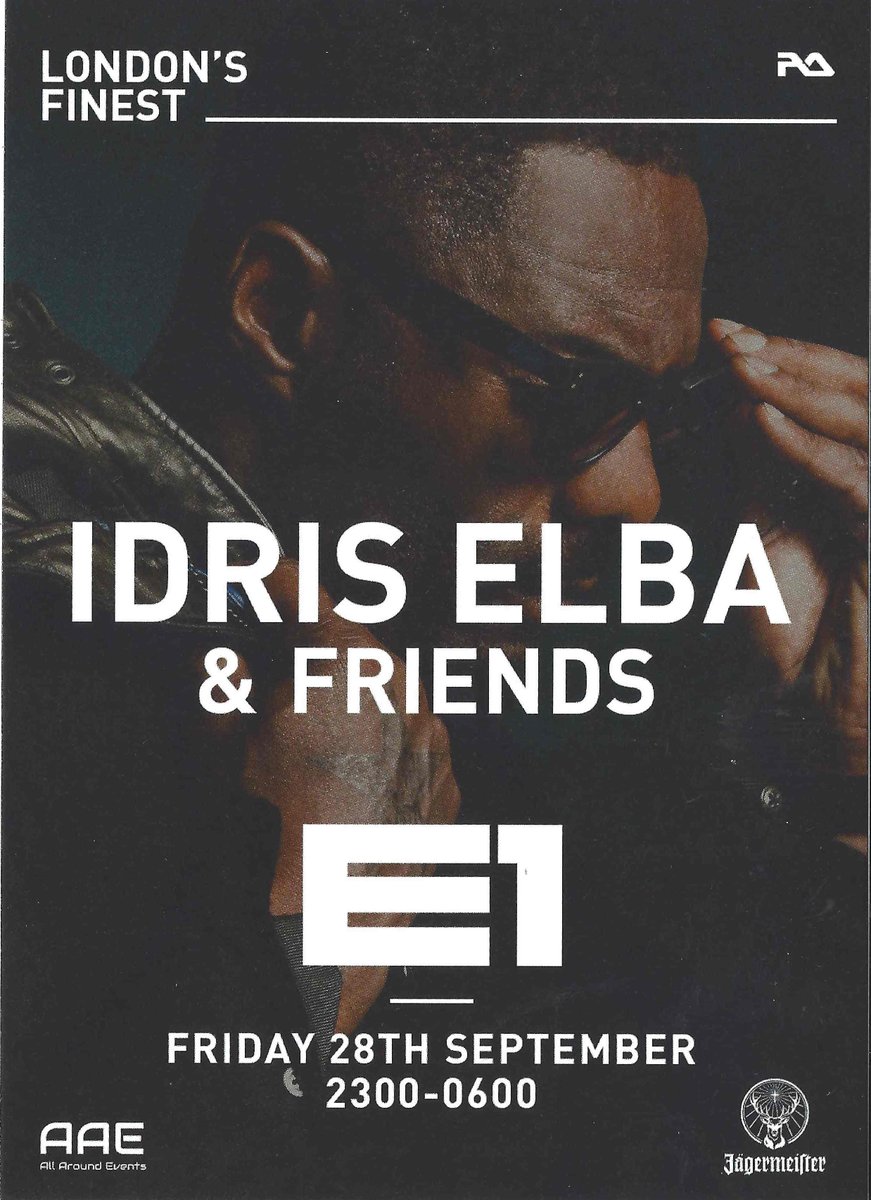 flyingsquadclub's tweet photo. This Friday @idriselba & Friends @E1LDN ๐๐๐ฅ @DJSpoony @NorrisWindross @djmasterstepz @DJ_S__ DJ Omar AKA #DOUBLE99 (#IceCreamRecords) @Theclairvoyants @boogieboy1972 @7Wallace_ ๐ฅ๐ฅThis one is not to be missed!!! https://t.co/NdrlHtn3dG