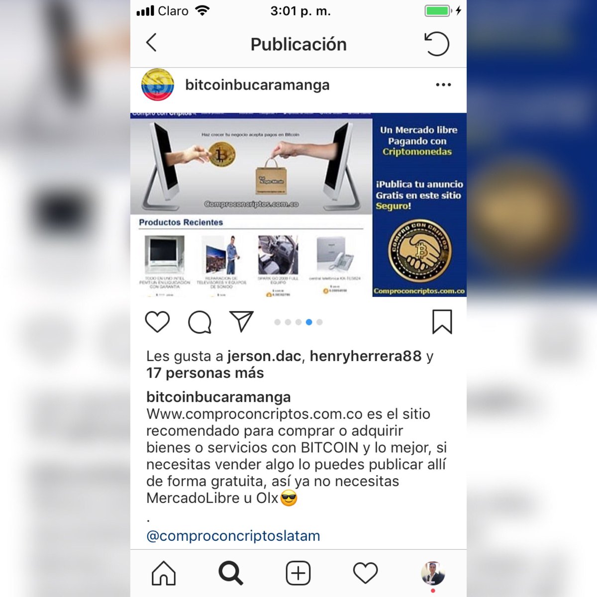 JersonDAC21's tweet photo. Gracias a nuestros amigos de #bitcoinbucaramanga por nombrarnos en su página oficial

@comproconcripto 
#bitcoin #dash #gmcoin #bitcoincash #blockchain #comproconcriptos #bitcoinbucaramanga #comprayventa #colombia #venezuela https://t.co/ZsuCNb94Vp