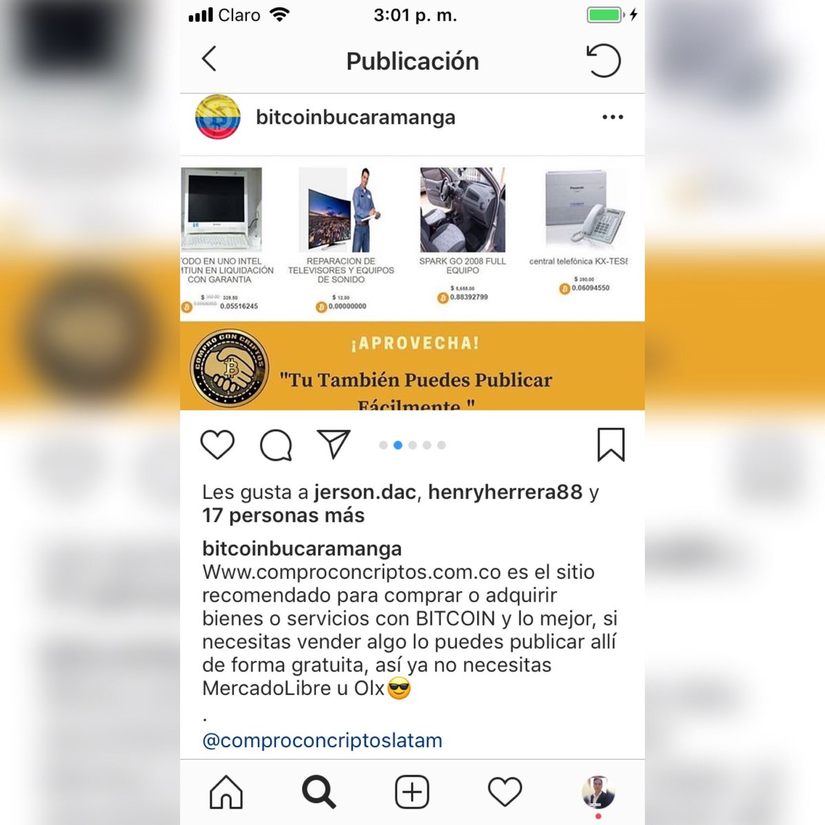 JersonDAC21's tweet photo. Gracias a nuestros amigos de #bitcoinbucaramanga por nombrarnos en su página oficial

@comproconcripto 
#bitcoin #dash #gmcoin #bitcoincash #blockchain #comproconcriptos #bitcoinbucaramanga #comprayventa #colombia #venezuela https://t.co/ZsuCNb94Vp
