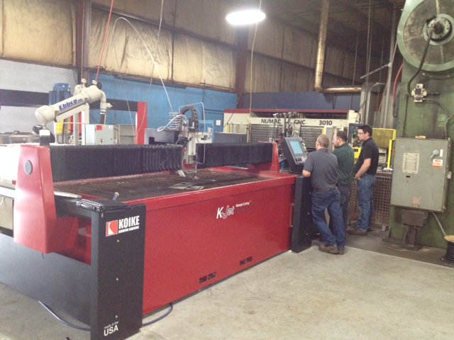 koikearonson's tweet photo. One of our newest #Kjet customer, LCAS in Lorain, Ohio making their first cuts today using their new #Waterjet.  Koike technician Tim Becker installed the machine this week and thank you to our distributor @oemeyer Mike Stanik for helping with the sale.#koikearonson https://t.co/qQVAwGSiUg