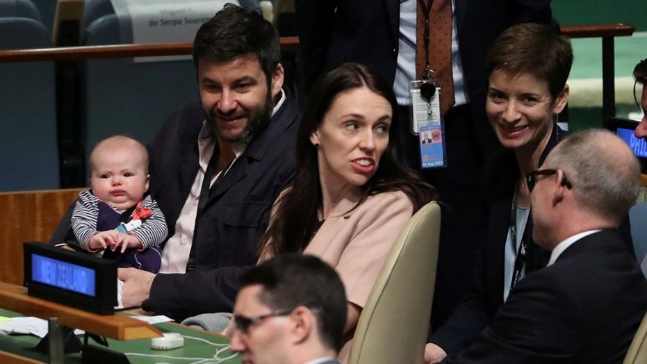 SolomonSerwanjj's tweet photo. Look who just turned up for the #unga Ardern Gayford, New Zealand's first baby. Hands up for Prime Minister  Jacinda Ardern. History in the making. #NBSUpdates @nbstv https://t.co/6v2ToOe4to