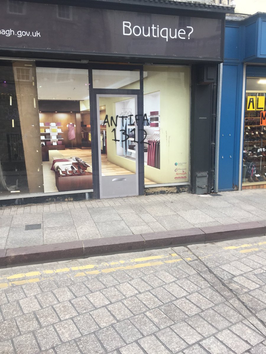 MikeJon93684152's tweet photo. It seems that the dreaded disease called antifa has spread this was in Armagh what a great society we live in #EnoughIsEnough #stopantifa #Antifaneedstogo #justsaying https://t.co/jtIdQcWBpr