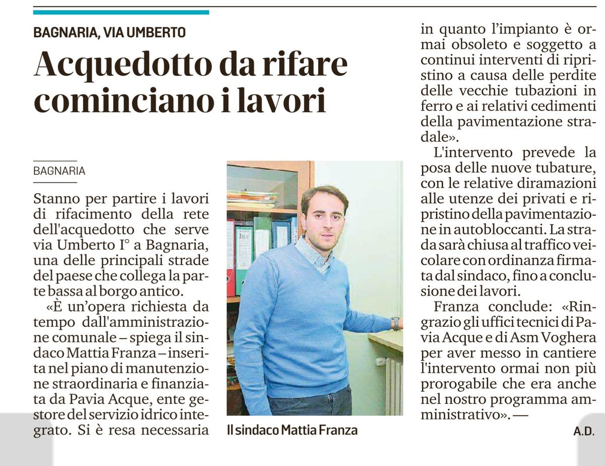 ComuneBagnaria's tweet photo. Rifacimento rete acquedotto Via Umberto I° @provinciapavese  #lavoripubblici #oltrepò #Bagnaria #PaviaAcque @AsmVoghera https://t.co/67q6YTm1DV