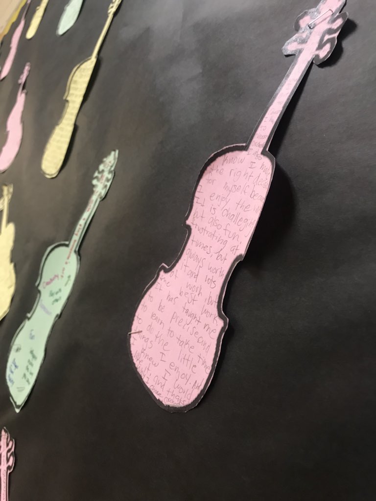 ridgevieworchs's tweet image. Finished product! @CLCRidgeview Music Dept express why they chose music as an important part of their lives! Loved these answers! Family tradition, a sweet escape, and challenging themselves were some of their awesome responses! #musicmatters #musiced #stringed #musicinthemiddle