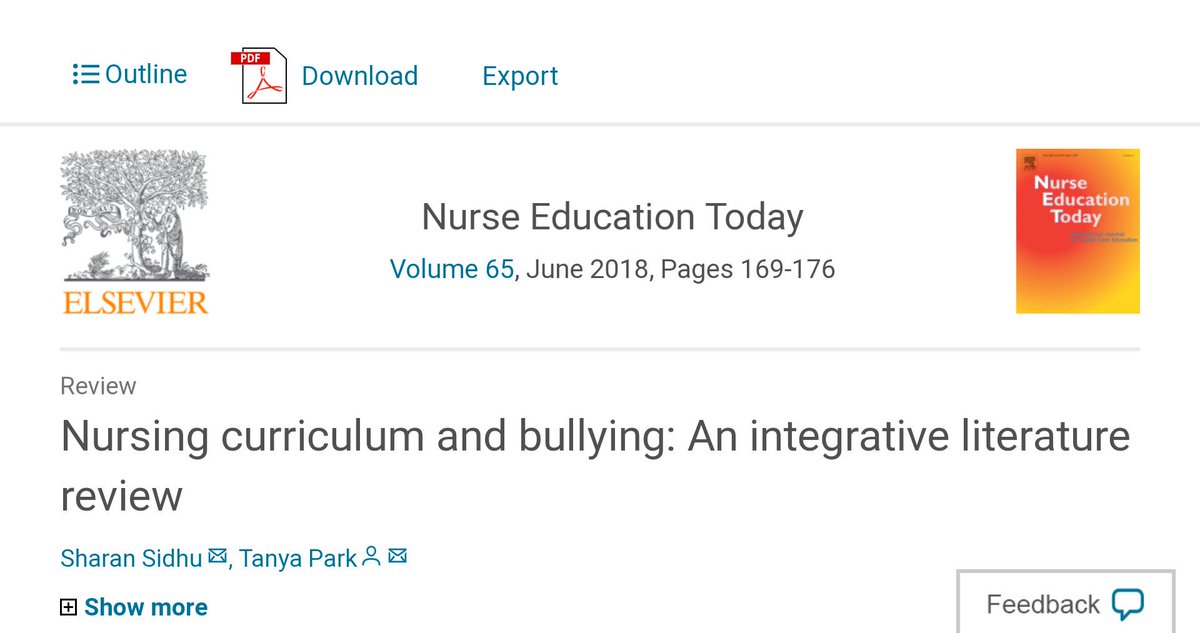 "Positive role modelling by educators and staff nurses during the socialization of students to nursing can encourage students to adopt positive behaviors and not engage in bullying."

sciencedirect.com/science/articl…

#NurseEducation