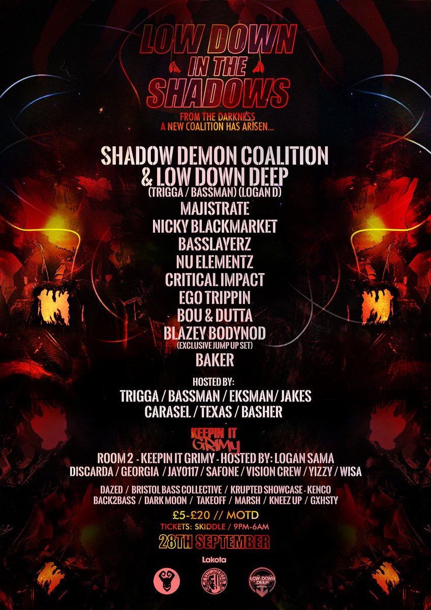 BlazeyBodynod's tweet photo. Giving away 2 tickets to..

LOW DOWN IN THE SHADOWS 

Tommorow night at Lakota Bristol.

RT &amp; LIKE to win. (Winners announced at 12pm tommorow) https://t.co/Ui1CqSUc0m