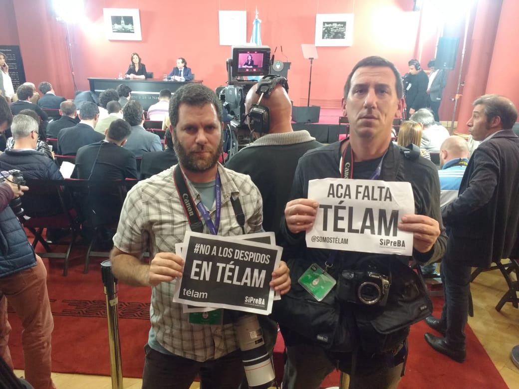 somostelam's tweet photo. Muchas gracias a @WernerPertot, Gabriela Vulcanoy, Damián Dopacio y Leandro Teysseire y a todos/as nuestros/as colegas por marcar que #AcaFaltaTelam durante la conferencia de prensa de @dante_sica y @CaroStanley. A quienes apoyaron nuestra lucha. 
#TelamSeDefiende https://t.co/sGbtiNCsax
