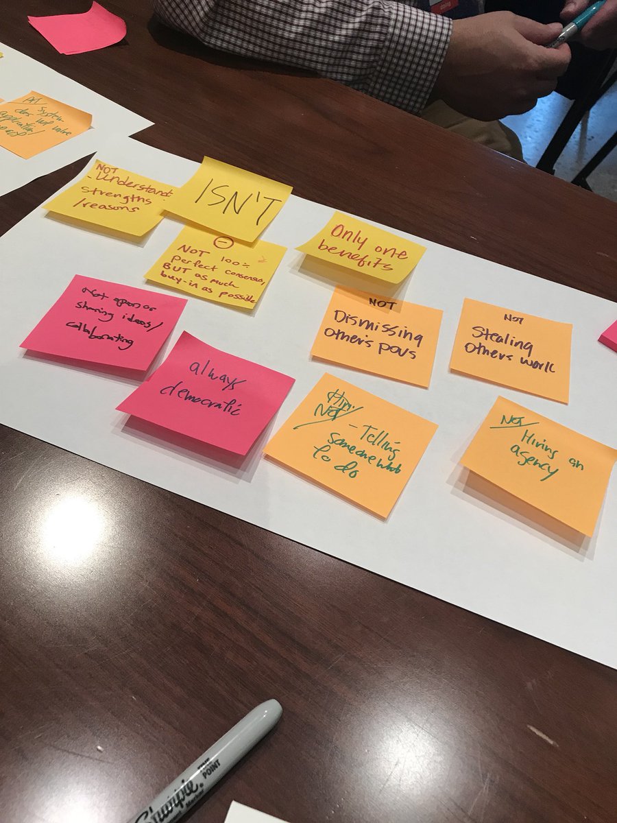 gwkellypark's tweet photo. No design workshop without @Postit and @Sharpie 😆 #decipher2018 #designthinking #postit #sharpie #clustering #ux https://t.co/kDxrkuLlFm