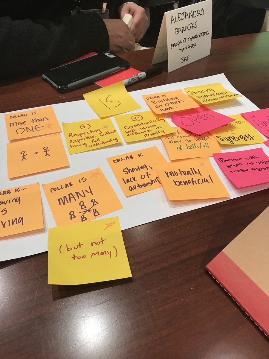 gwkellypark's tweet photo. No design workshop without @Postit and @Sharpie 😆 #decipher2018 #designthinking #postit #sharpie #clustering #ux https://t.co/kDxrkuLlFm