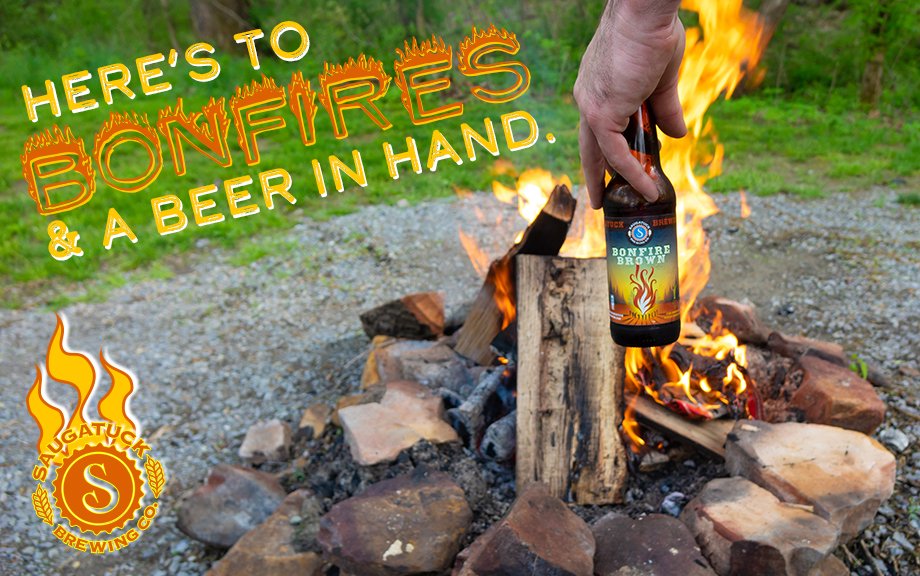 saugatuckbrew's tweet image. 🔥 'Tis the season for bonfires and a beer in hand. #HeresToHappy #BonfireBrown #BeerInHand #TisTheSeason