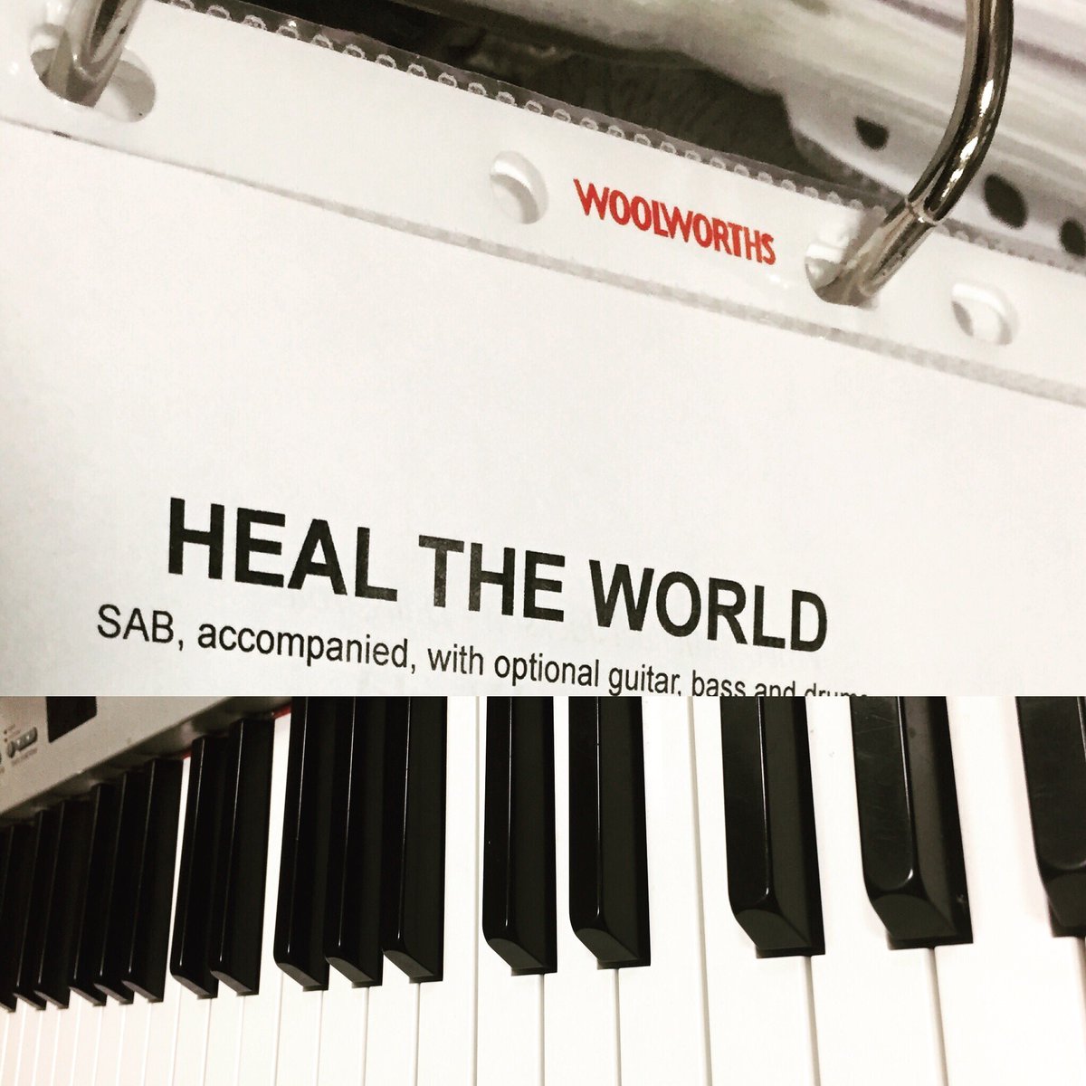 HandlesMusic's tweet photo. Tonight at @LCV_Choir we've gone full nineties!
#woolworths #MichaelJackson #healtheworld #accompanist #choir https://t.co/v8qHYiLh0I