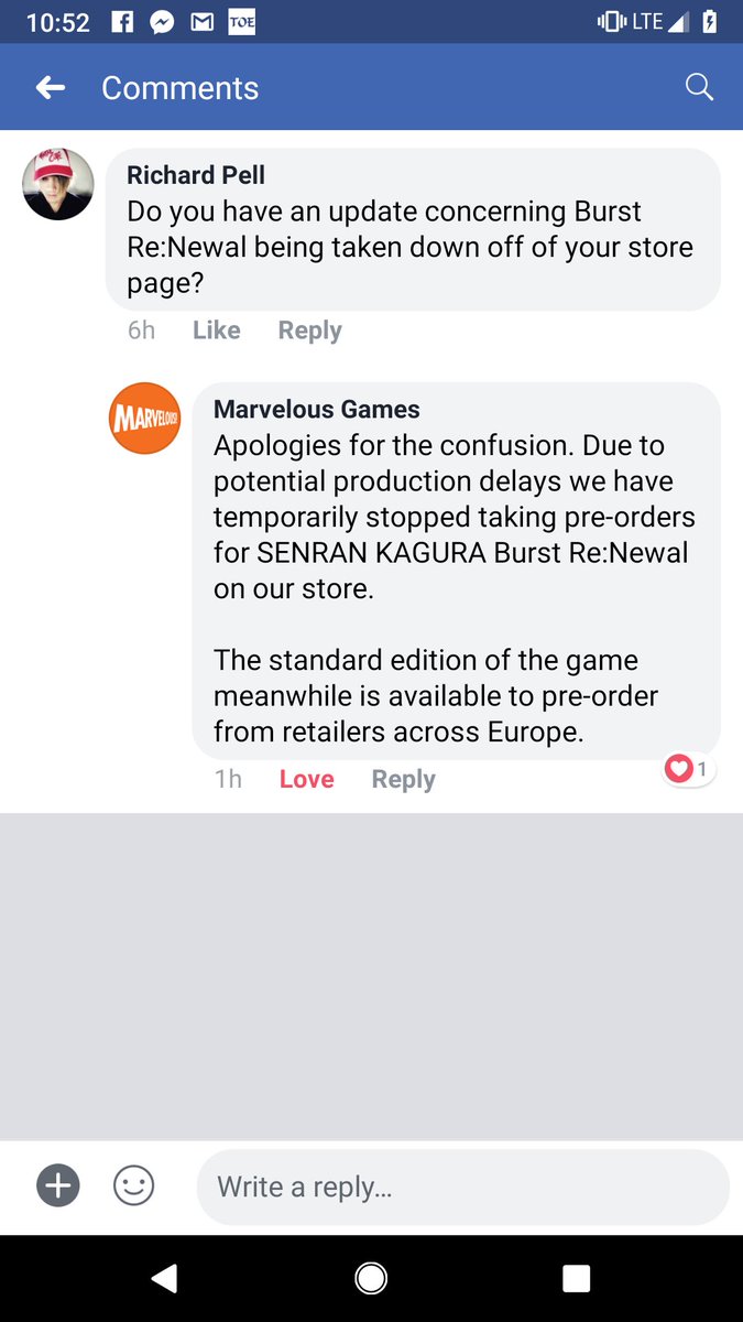 RichardPell4's tweet photo. #SenranKagura false alarm, thankfully. BurstRe being removed from Marvelous website had some rumors circulating that the game could be going the way of #OmegaLabyrinthZ https://t.co/x9aNc3dadL