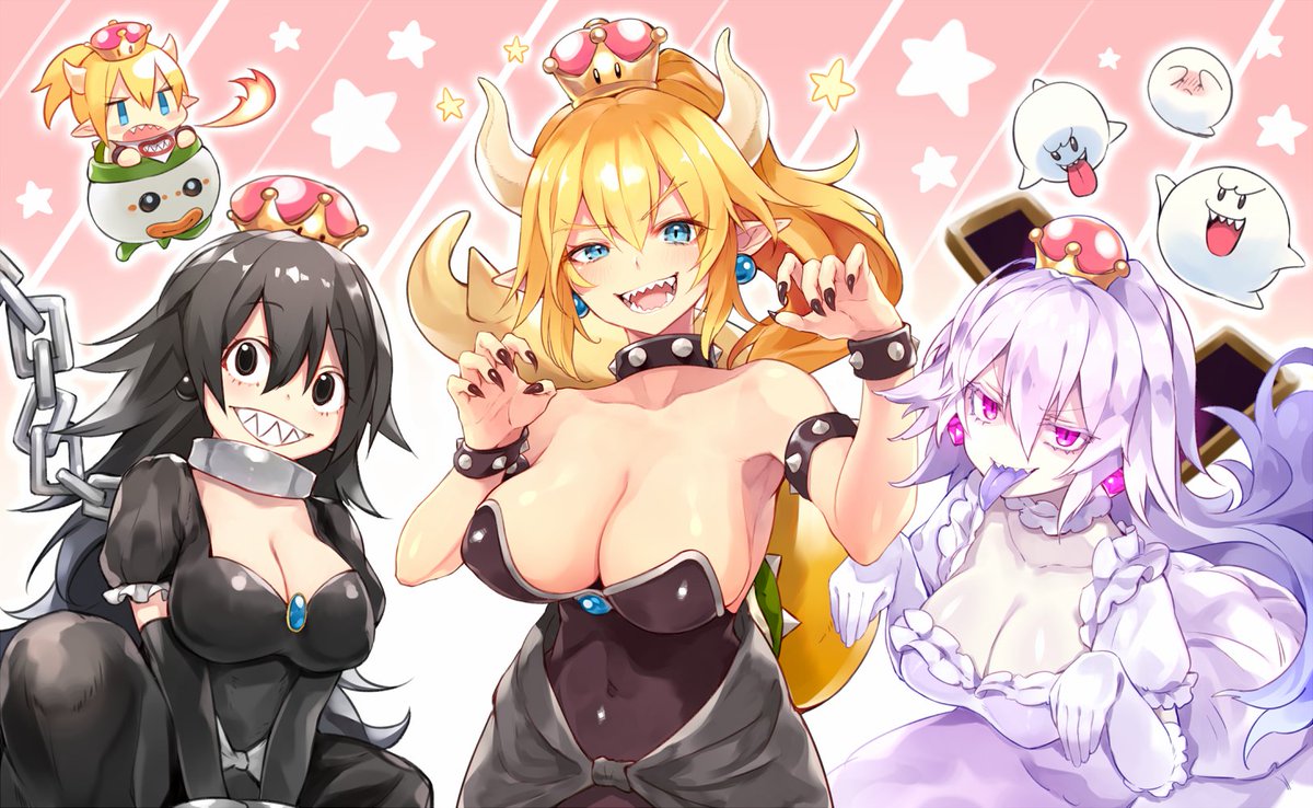 クッパ姫 ,キングテレサ姫 「欲張りセット #クッパ姫 #キングテレサ姫 #ワンワン姫 」|.sukeのイラスト