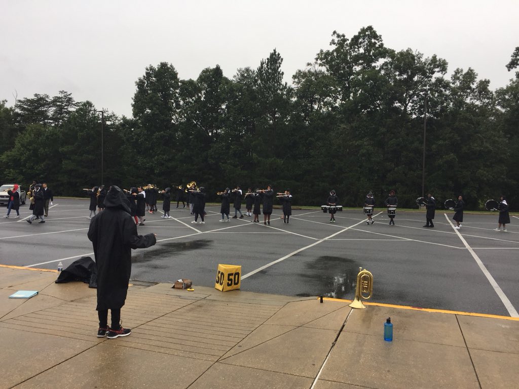 Practice rain or shine.  That’s how we win first place!  Way to go Marching Wolverines!@Westlake_HS