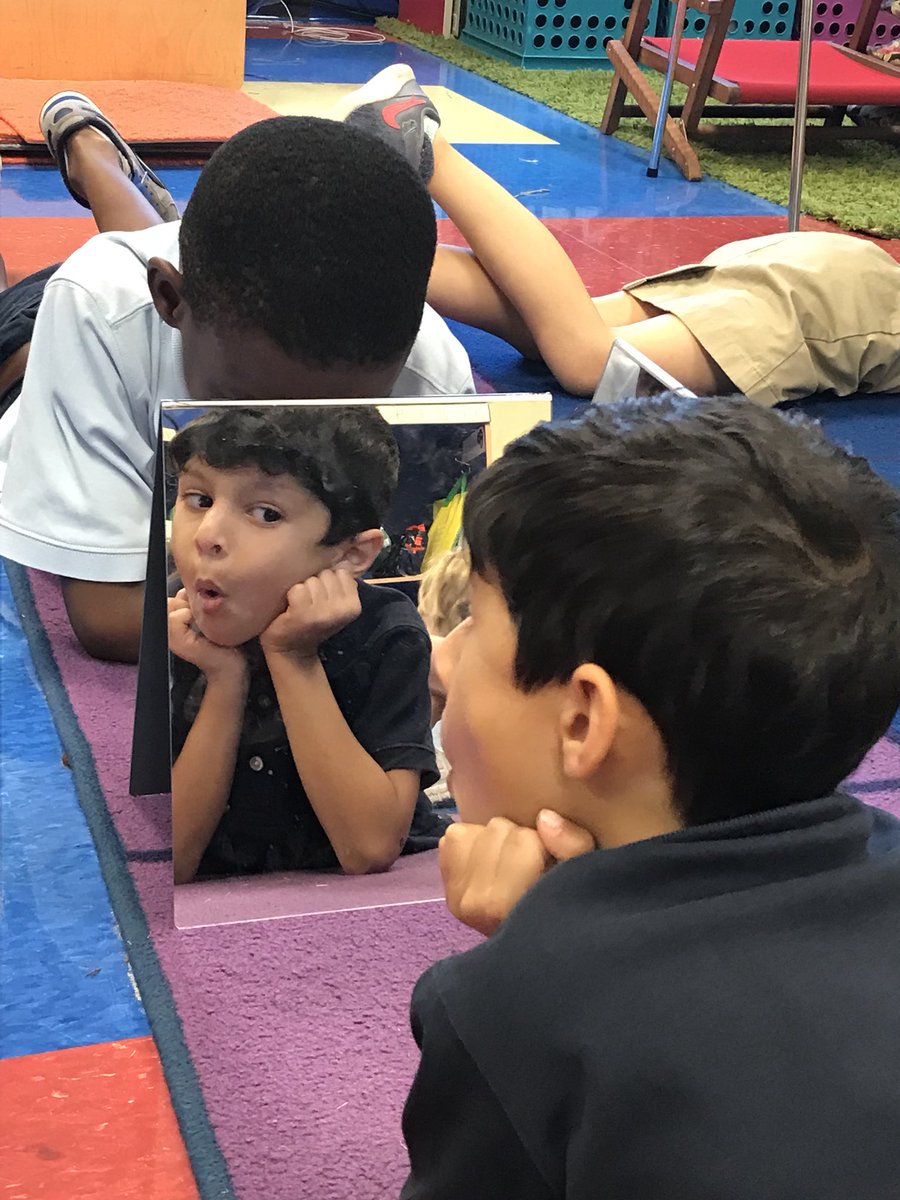 We know what different expressions and emotions feel like, but do we know how we look when expressing them? Morning meeting with <a href="/SaschaJul/">Julianne Schaaf</a> was so much fun! #trinitylearns