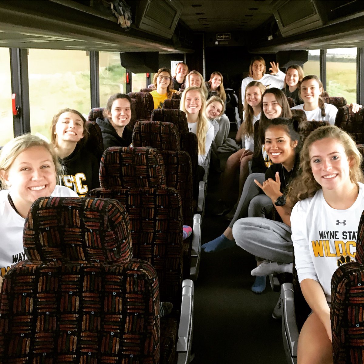 WSCWildcatVB's tweet photo. 🎶We’re on a bus, we’re on a bus, everybody look at us, cause we’re sitting on a bus.🎶 #again #destinationstcloud #ThreePB https://t.co/76The6Jmv2