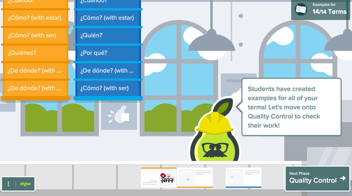 mariafcanteli's tweet photo. My Spanish students and I had a great time playing Flashcard Factory @PearDeck today. The quality control phase was really engaging and loved how easy it was to export to Quizlet! #edtechchat #langchat #LanguageLearning https://t.co/35VOAo3DMu