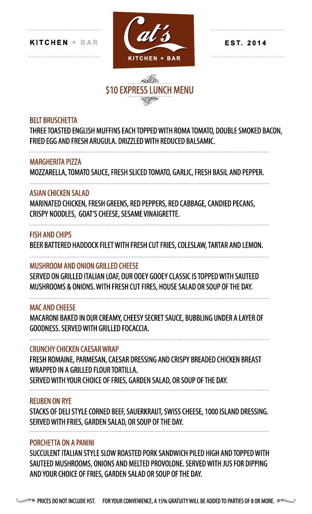 CatsKitchenBar's tweet image. Why are our lunches so good? Our Reuben and the rest of $10 express lunch menu #NiagaraFalls