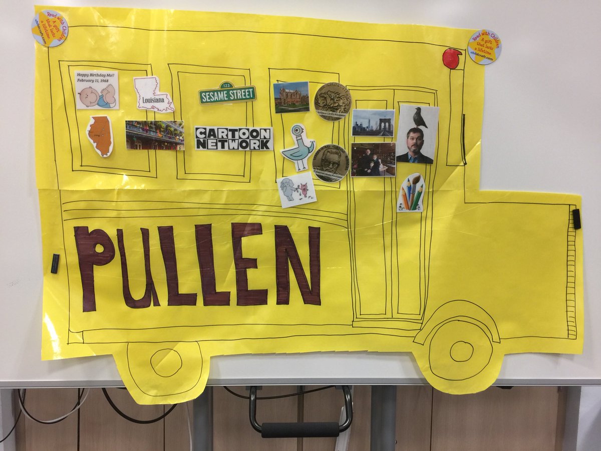 PullenLibrary's tweet photo. 1st grade PLC = Mo Willems author study.  Timeline of events activity.  Writing about would you let pigeon drive the bus-why or why not? What would you ask to drive? @PullenElem @mowilliams #ILoveRockwallISD #risdgrows #Risdlibraries https://t.co/Mf6R1Lqn02