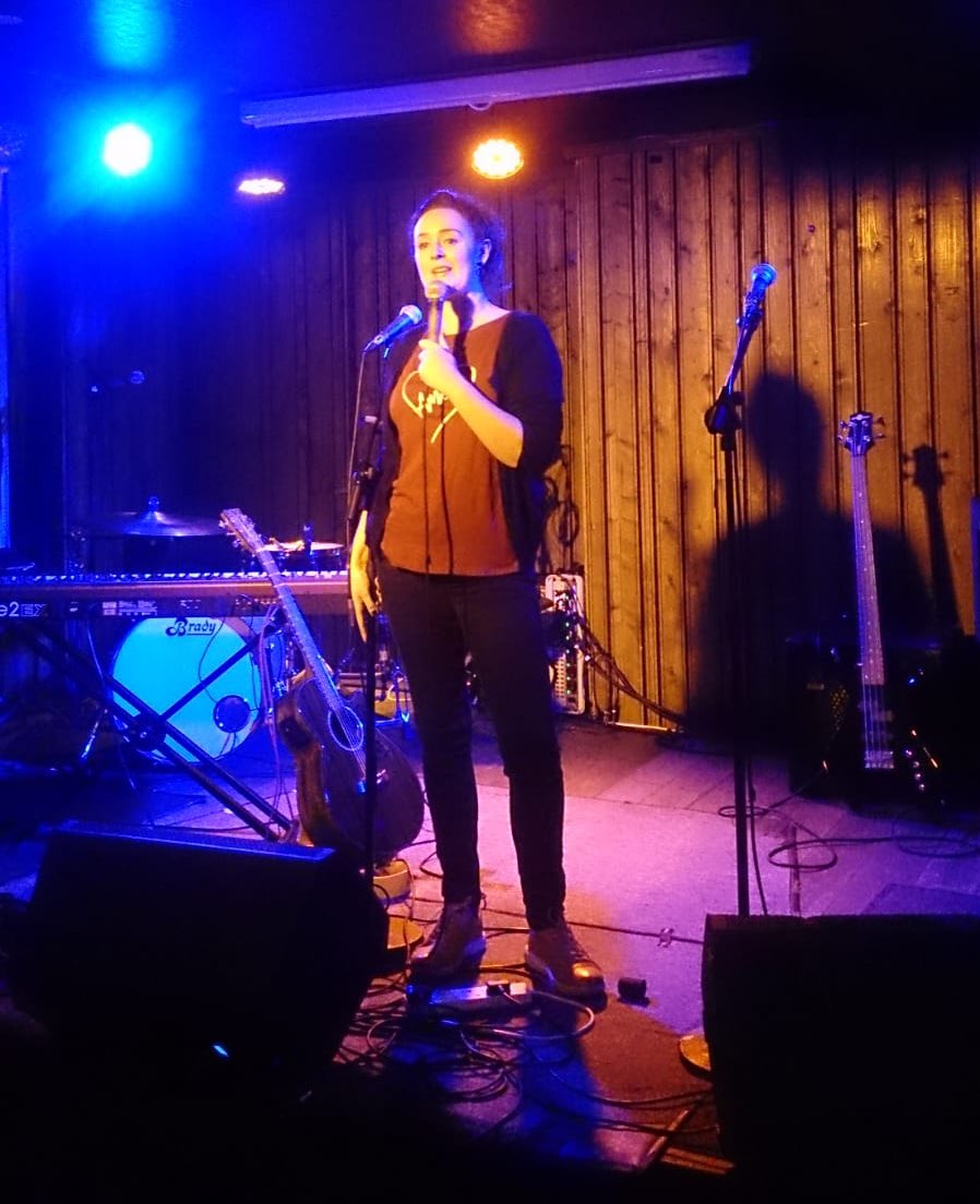 AidlinkIreland's tweet photo. Our wonderful MC @EveDarcy1 keeping the crowd going as always @wowdublin @whelanslive 👏 https://t.co/h7LSprGmwH