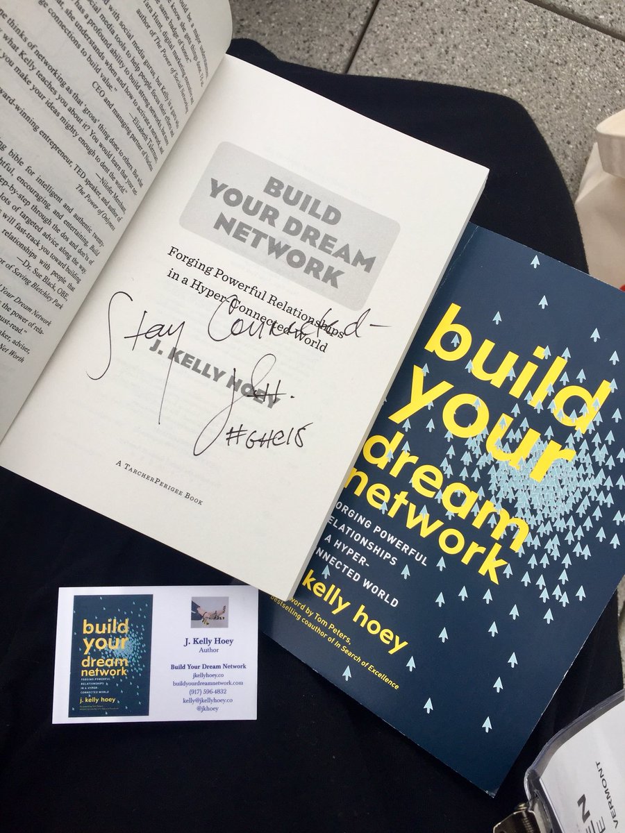 lo_peaches's tweet photo. Thank you @jkhoey for signing my copy of “Build Your Dream Network” and donating an extra copy to add to my library for @uvmvermont students #networking #STEM #GH18 https://t.co/8tcdcUTHDW