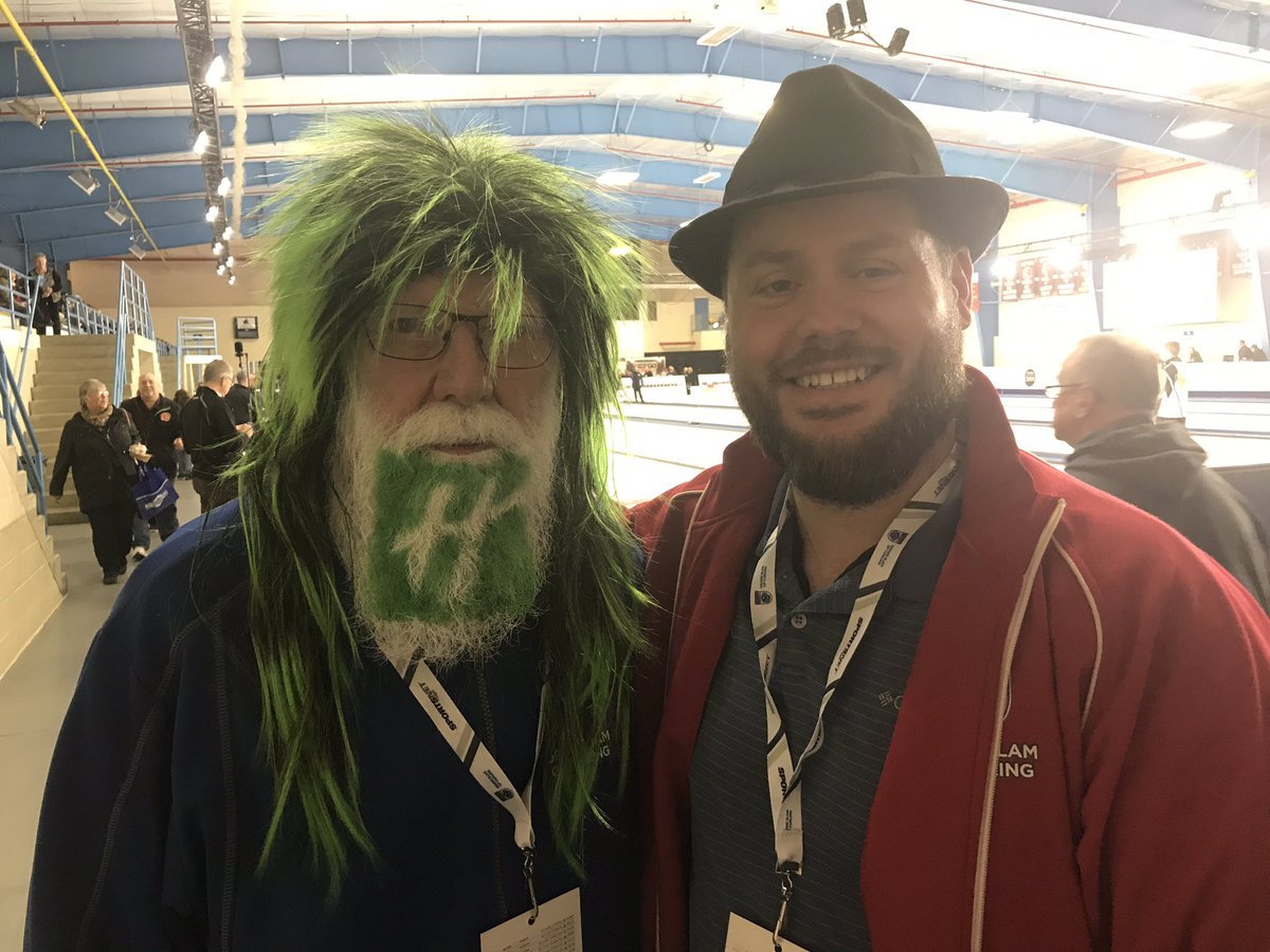 CurlingZone's tweet photo. If there was any doubt, Hans officially erased it today as THE walking billboard for @HolidayInn! The question is how in the world does this ensemble NOT earn him a free night stay?!? #GSOC #curling https://t.co/BhEImiaPSE