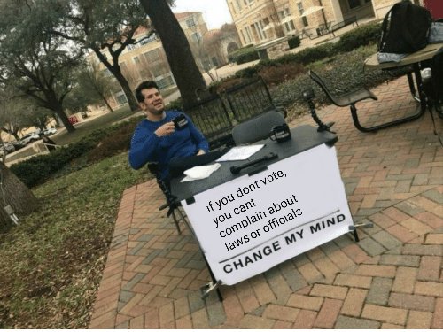 Listen I hate to be political, but...