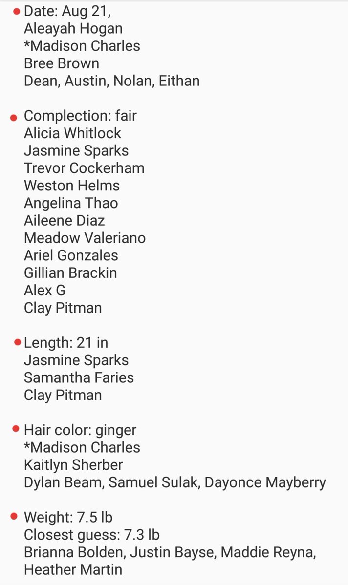 tsazhina's tweet photo. Finally got time 2 go through my students' predictions about my baby (turned in on 5/18/18).I found it pretty interesting.The easiest 2 guess was the complexion; the hardest was the weight.Although, those who guessed date,length &amp; hair color surprised me.Especially hair color 😂 https://t.co/JVjnIygojt