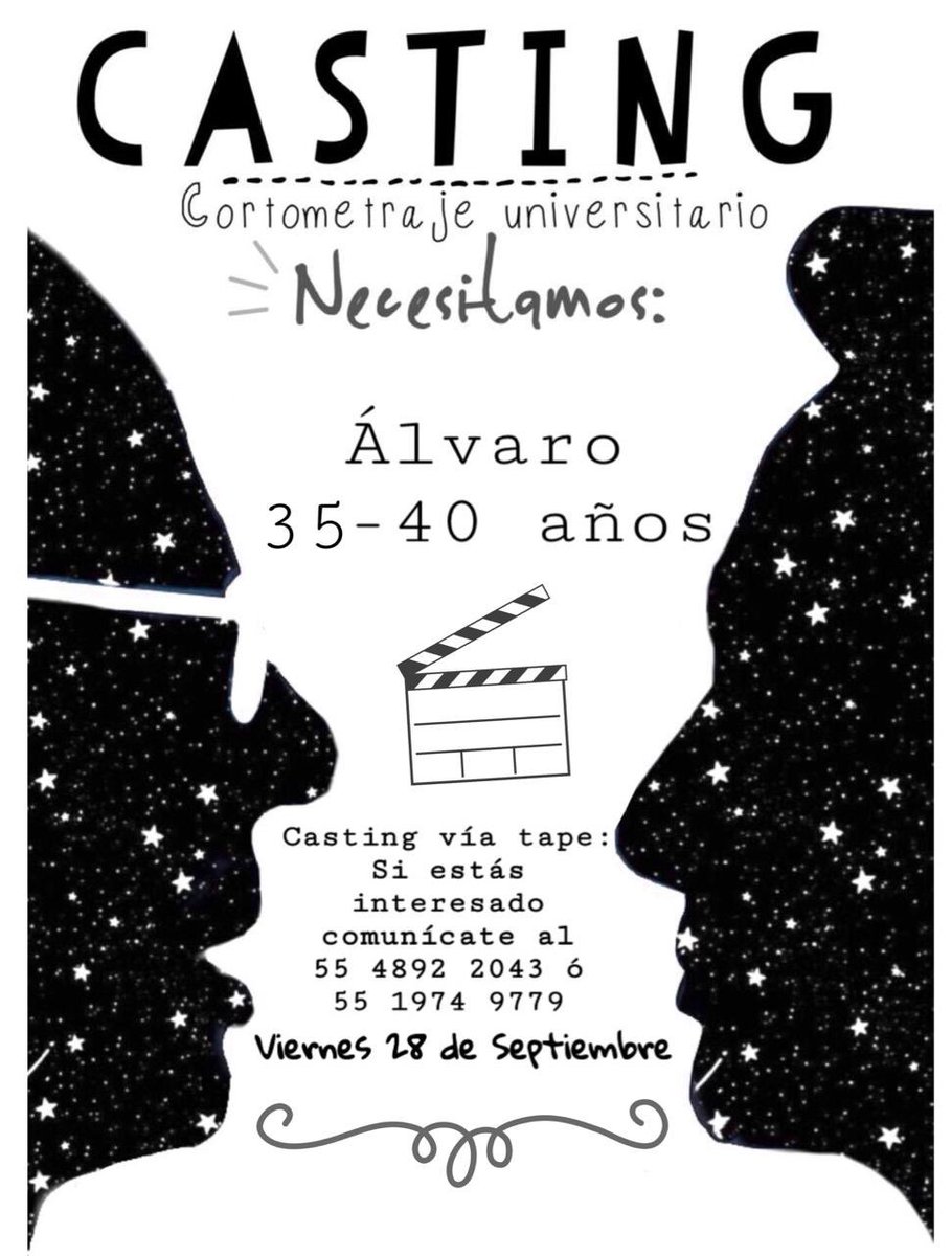 audicionesmx's tweet image. Casting para cortometraje universitario.