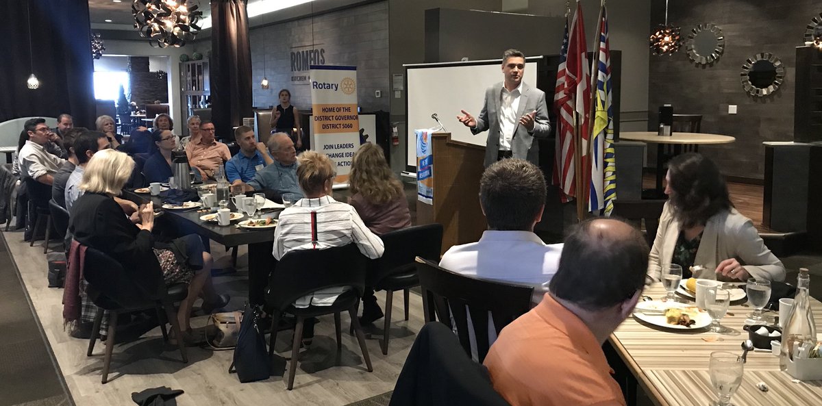 toddstonebc's tweet image. Pleased to provide ‘year in review’ update to @KamloopsWRotary &amp;amp; answer questions about upcoming #PropRep referendum. Lots of concerns about reducing local representation, transferring power from voters to parties &amp;amp; flawed referendum process. #Kamloops @PeterMilobar #NoBCProRep