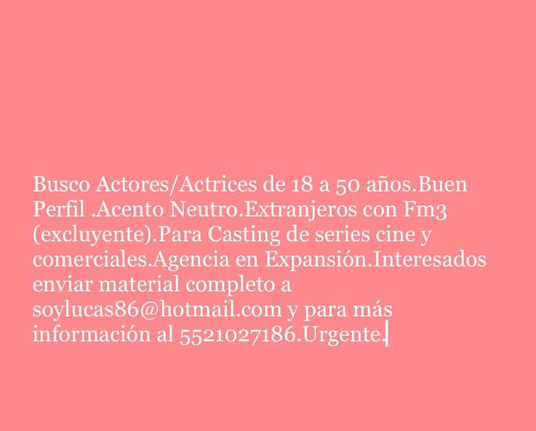 audicionesmx's tweet image. Enviar fotos y currículum.