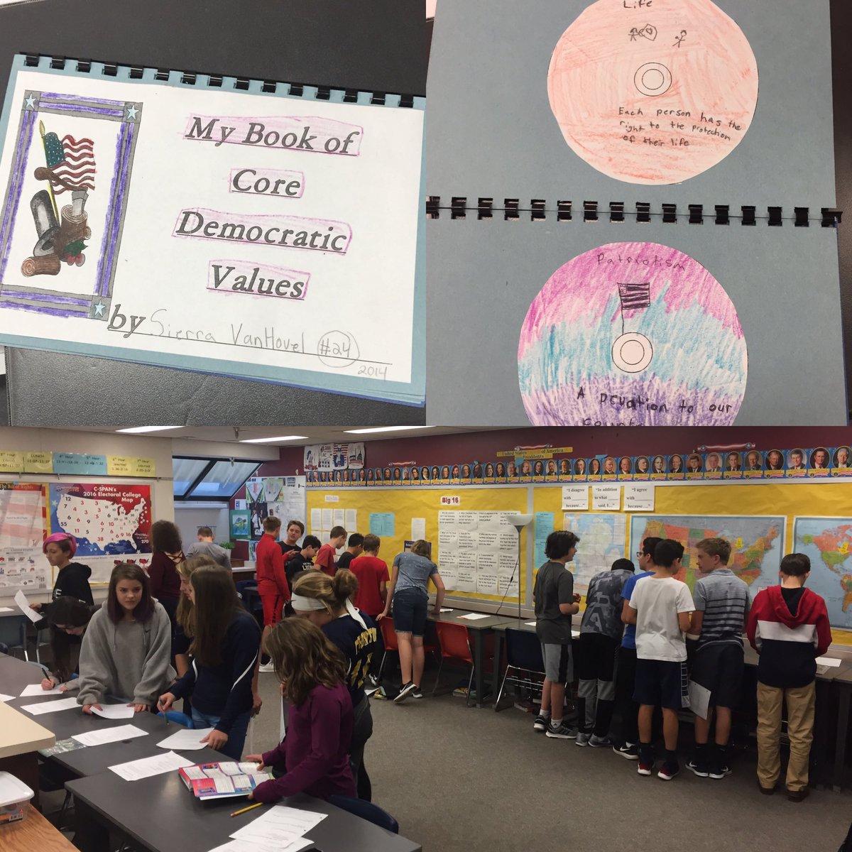 Mr_Beltran_NMS's tweet photo. This week students participated in a gallery walk in order to gather evidence for their historical accounts of elementary school. Gotta love the CDV book! 🇺🇸 🔎📜🏷 #bamsknights #bamspln https://t.co/SP3Na0wCeM