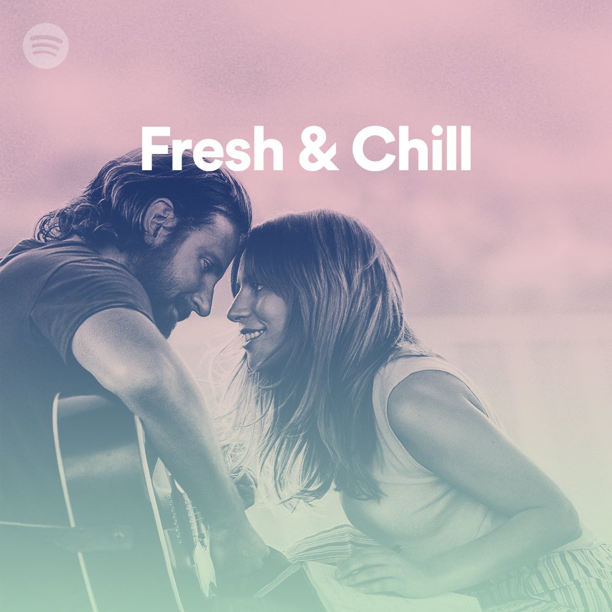 Spotify's tweet photo. Enter beyond the Shallow with @ladygaga and Bradley Cooper’s #FreshAndChill playlist takeover before a @starisbornmovie hits theaters. https://t.co/953IWsXYB3 https://t.co/9GYg0Jk2mf