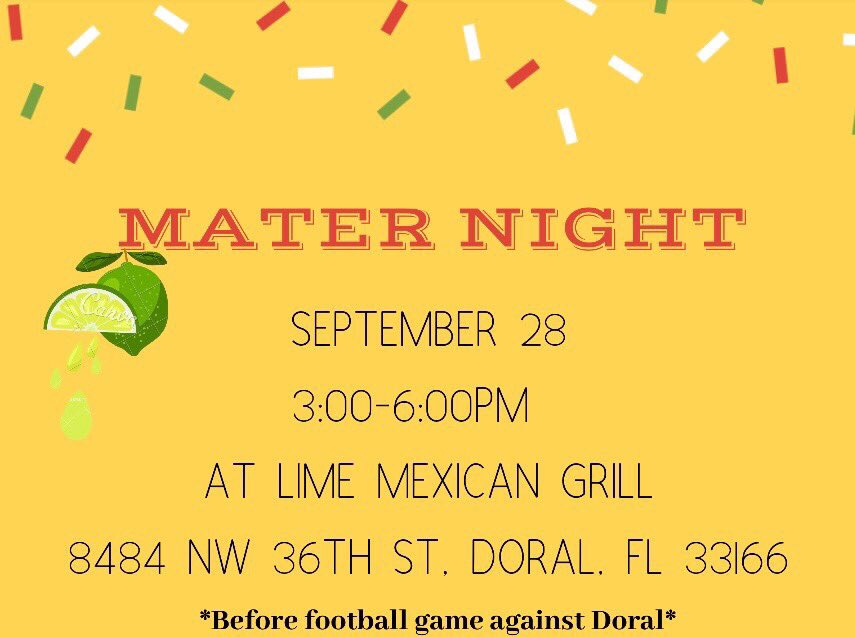 Come out to our first Mater night of the year!