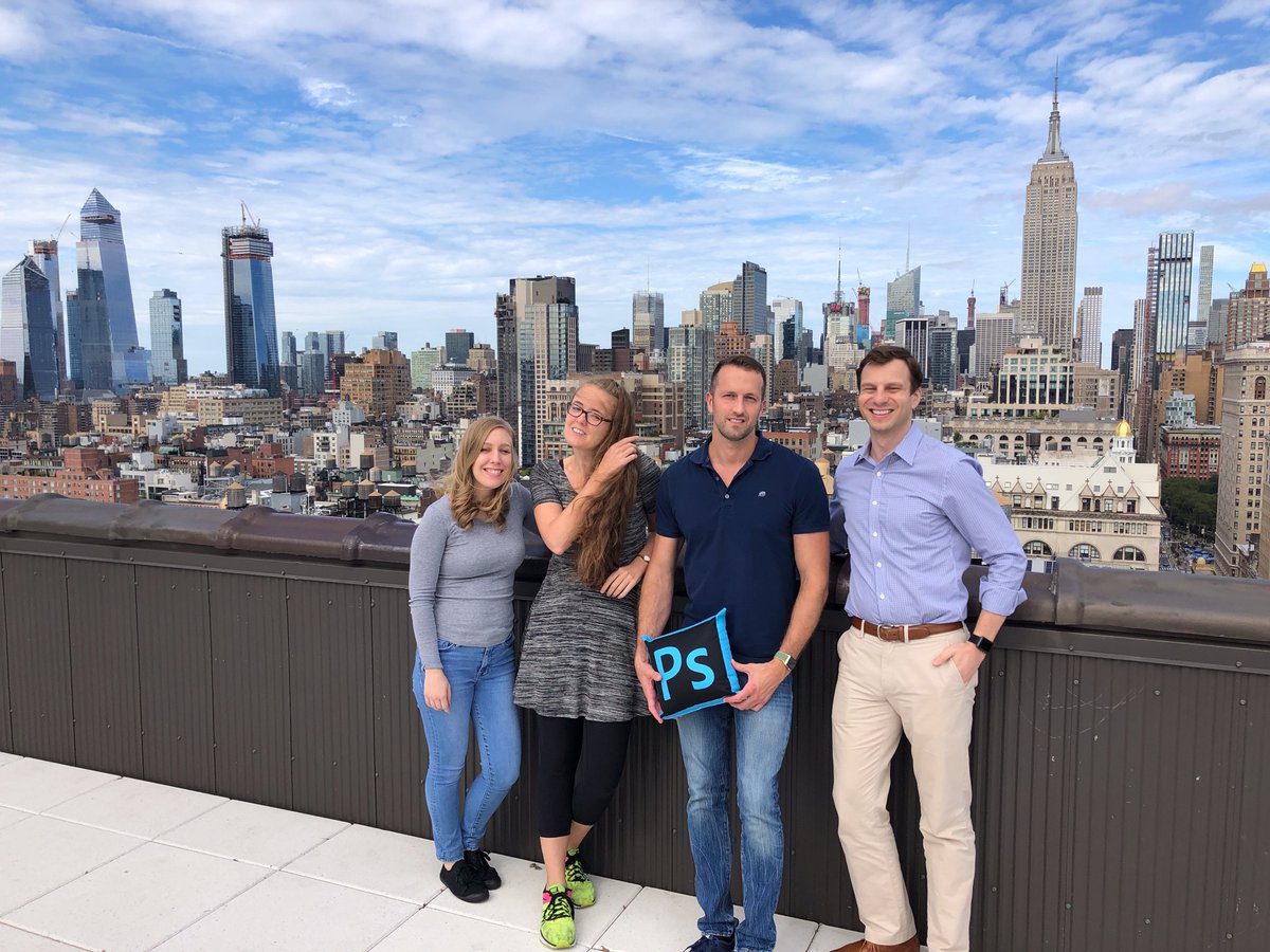 j0ry's tweet image. Some of Photoshop Engineering NYC had an #AdobeLife moment on the rooftop today.