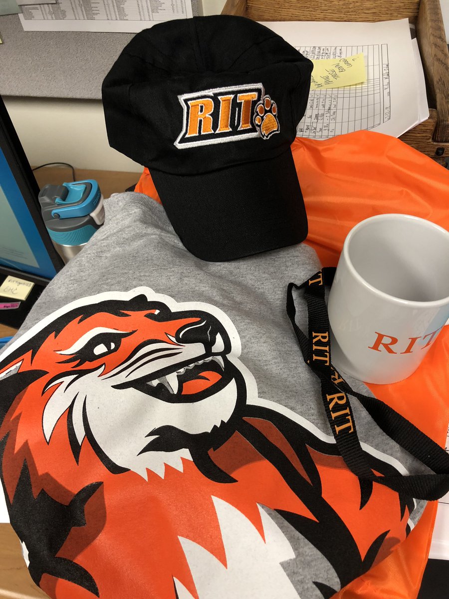 RIT_Grad's tweet photo. So excited for the future of @RITtigers and loving our new branded swag #LaunchingRIT https://t.co/u6PJKWhV8O