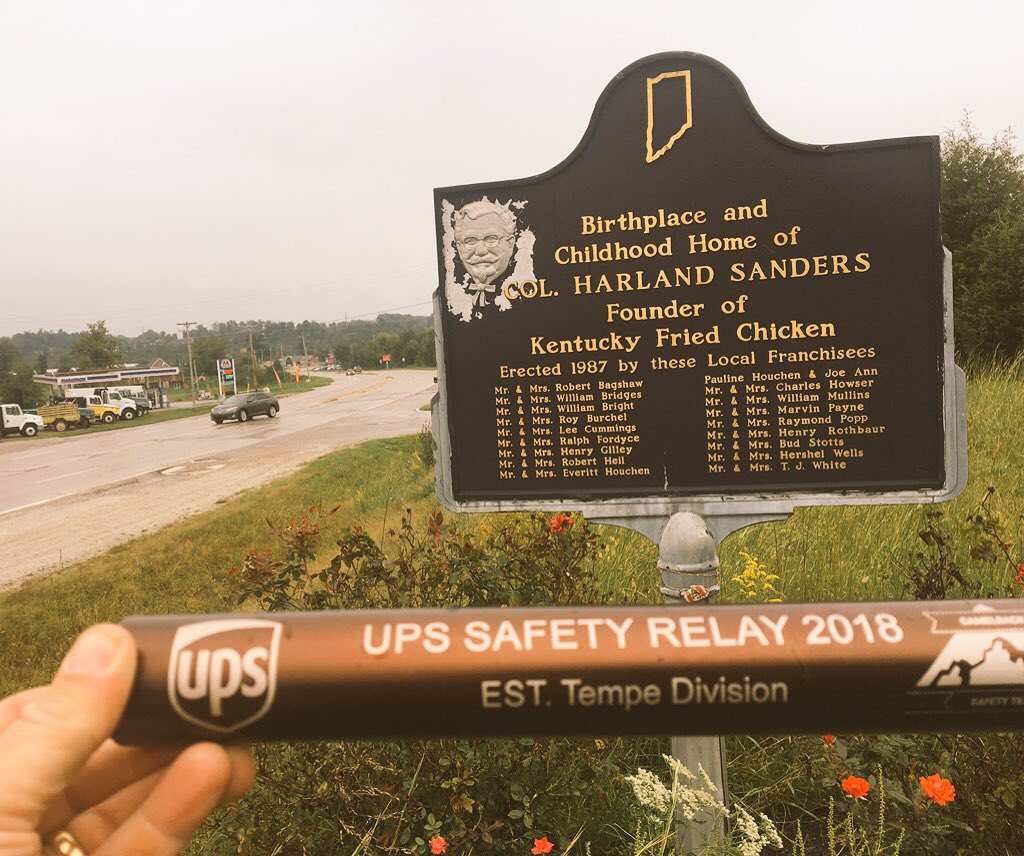Did you know that KFC was almost IFC, Indiana Fried Chicken? Col. Sanders grew up and developed his secret recipe 19 miles north of KY in Henryville, IN. Legend has it he was banished for bootlegging.#UPSSafetyRelay @UPStempe @ups4715preload <a href="/OhioValUPSers/">Ohio Valley UPSers</a> <a href="/TimCapps12/">Tim Capps</a>