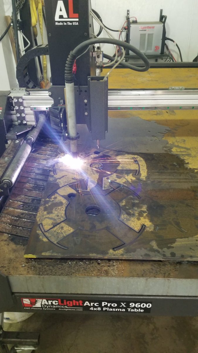 DsiFabrication's tweet photo. Some precision cut work for a customer on our #Arclight Dynamics #Arcpro #plasma table.  We love  #metalfabrication. https://t.co/p61Fu6A38S