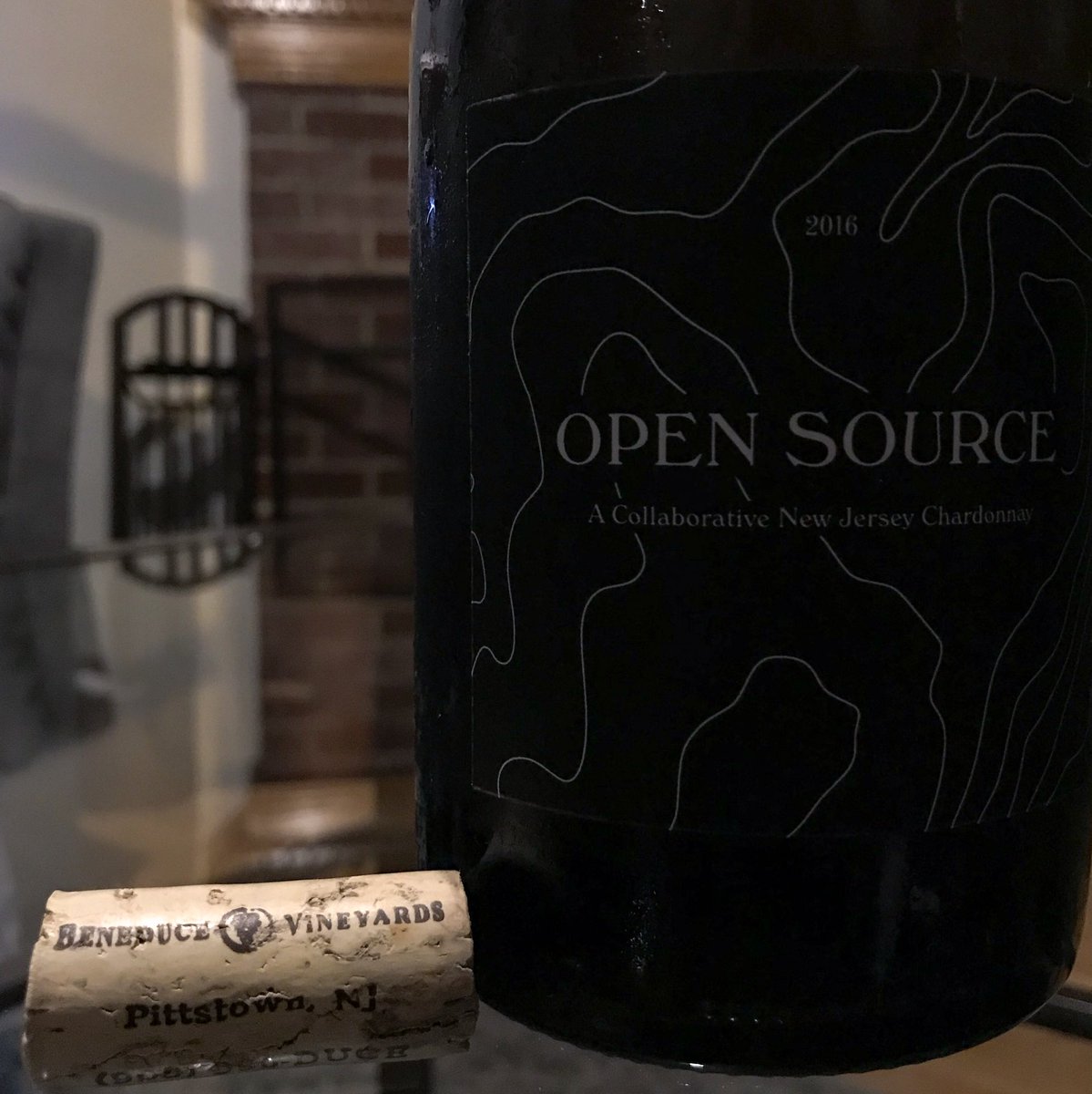 Alleigh's tweet photo. The 4th wine is @BeneduceWines #OpenSourceChardonnay. Pears & peaches on the nose. More pears in the mouth, with a touch of baking spice (nutmeg? clove?). There’s also a nice salinity in the finish that has this wine is just screaming to be paired with oysters. #ECWineChat https://t.co/vQ7cHZxrrs