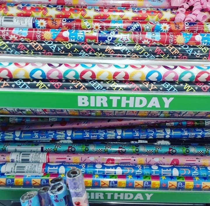 Sooo apparently last year the dollar tree had this wrapping paper