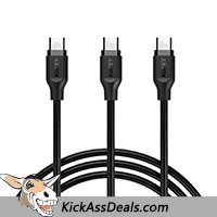 KickAssDeals's tweet photo. (3 Pack 3.3' USB-C to USB-C Cables $5.92) check it out - https://t.co/cvUKYRLk4J https://t.co/bWQsVxMu8J