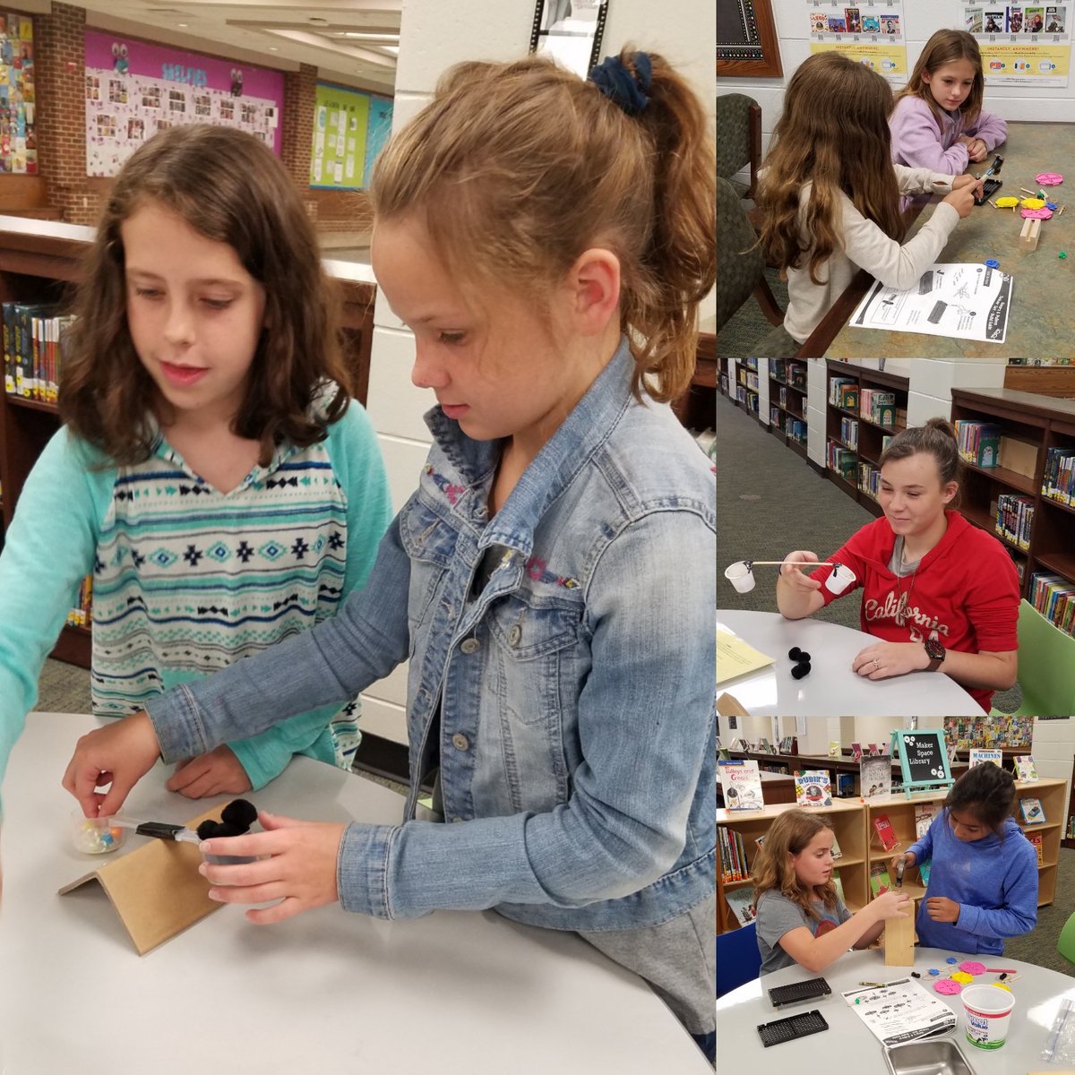 DebBeebe4's tweet photo. Exploring Gears , Pulleys and Levers
#concordpride #beawesomecis 
#RubeGoldberg #futurereadylibs 
@Concord_IS https://t.co/UDOYMtEP6E