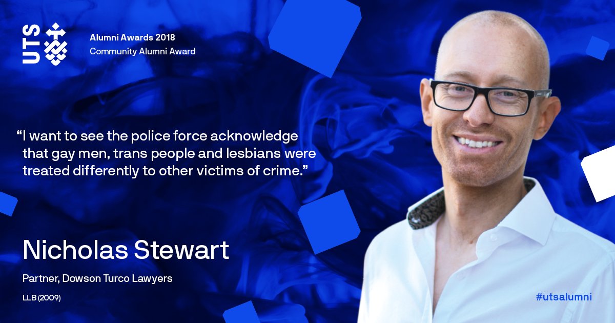 UTSLaw's tweet photo. Very proud of our two Law graduates who won awards at last night’s Alumni Awards Ceremony. 

Congratulations to Josephine Cashman who won the Law award and also Nicholas Stewart who took out the Community Award. https://t.co/nb4I3QXGG7