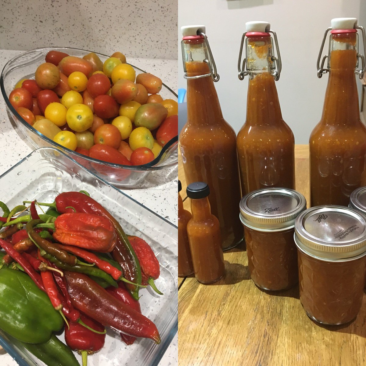 LittleLodgeFarm's tweet photo. When you have grown too many chillis you make chilli sauce https://t.co/zZEgySx1sU