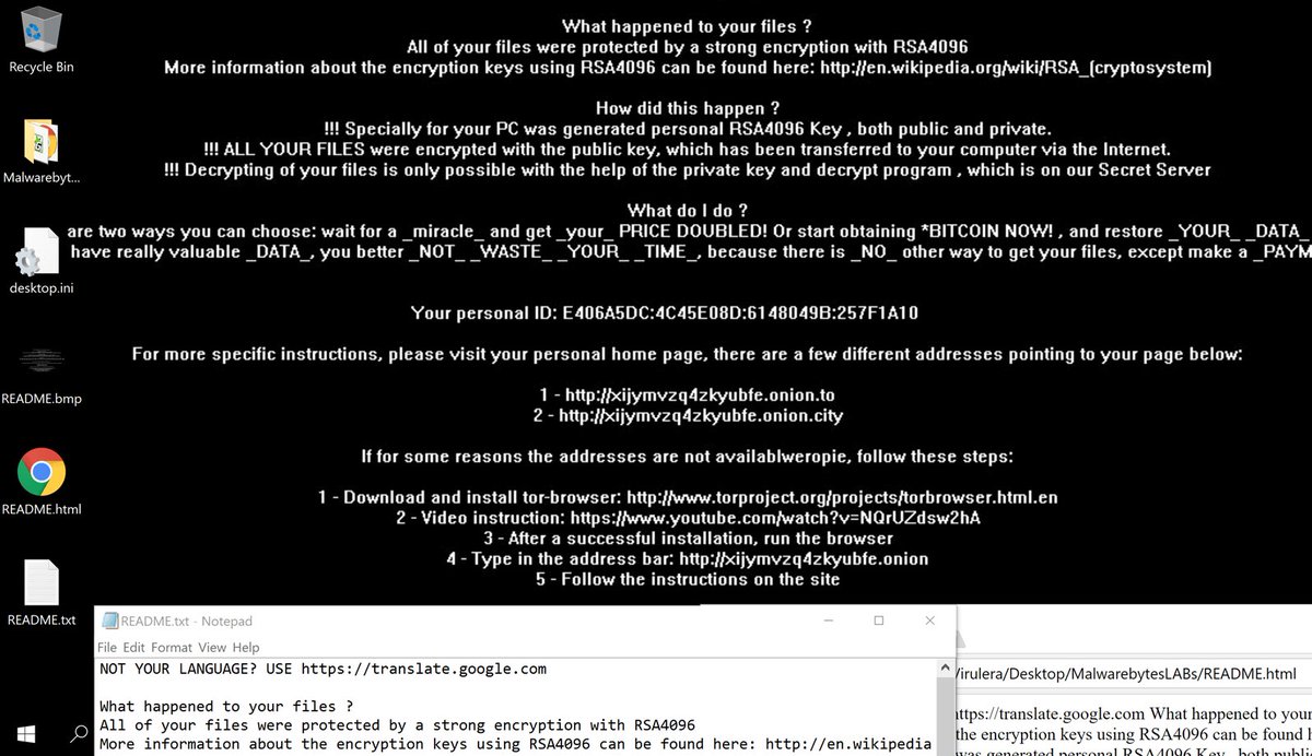 MarceloRivero's tweet photo. @GrujaRS @malwrhunterteam @demonslay335 @Amigo_A_ It is #CrypMIC (closely mimics #CryptXXX) and in this case seems that some AVs from KR are sending to VT, old samples recompiled (so, isn't a new version) of this Rw and others like Magniber and SamSam - weird 🤔🧐 https://t.co/V4ew0aeQ9X