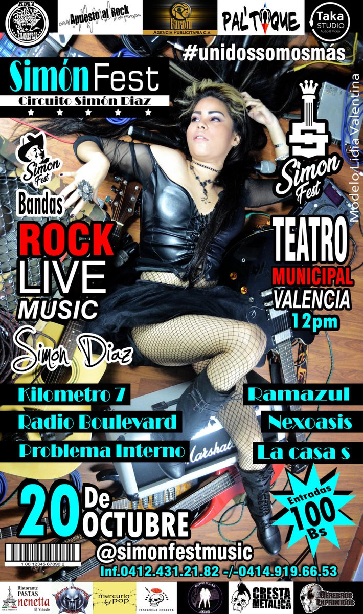 apuestoalrock's tweet photo. Este es el cartel definitivo del @simonfestmusic las mejores bandas realizaran un tributo a músicos ilustres venezolanos @kilometro7music @nexoasis @problema_interno @lacasas.oficial @radioboulevard @ramazulmusic @gothixgirl
#Bandaemergente #EventosVenezuela #ApuestoalRock https://t.co/o1ybvYRv7u