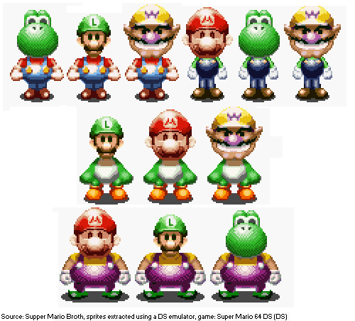 Supper Mario Broth On Twitter Every Mismatched Sprite From The
