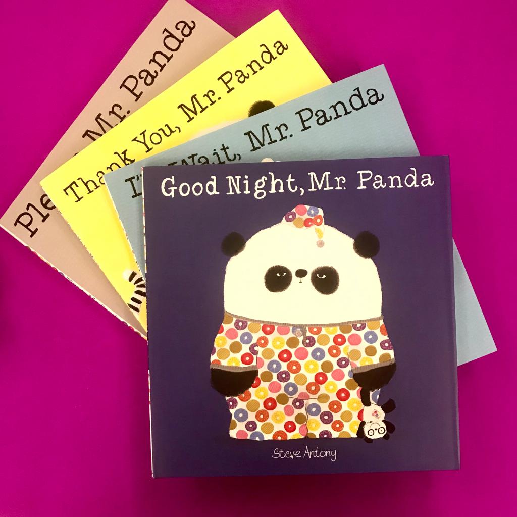 Scholastic's tweet photo. It’s time for bed, but all of Mr. Panda’s friends have forgotten to do something. Can #MrPanda help? Remember to enter for a chance to win all four books in the series in honor of National Children’s Good Manners Month! https://t.co/yt3gkDKEHP @MrSteveAntony https://t.co/YOkW2P5gek